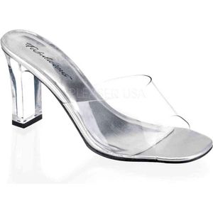 Fabulicious - ROMANCE-301 Muiltjes met hak - US 11 - 41 Shoes - Zilverkleurig/Transparant