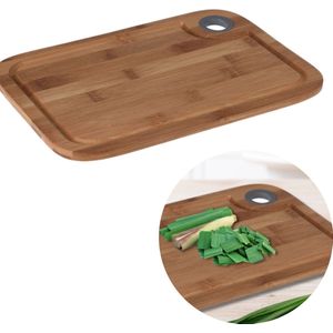Cheqo® Stevige Bamboe Snijplank - Serveerplank - Met Ophangoog - Duurzaam - 30x20 cm