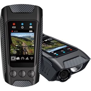 4-in-1 Fietscamera 4K Action Cam van MMOBIEL – Waterdichte IPX5 Fiets Camera met Video, GPS Route Tracker, LED Zaklamp (600lm), Toeter, WiFi App – Inclusief 32GB SD-Kaart – Eenvoudige Stuurbevestiging