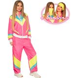 Boland - Trainingspak Retro babe neon roze (XL) - Volwassenen - - 80's & 90's - Disco