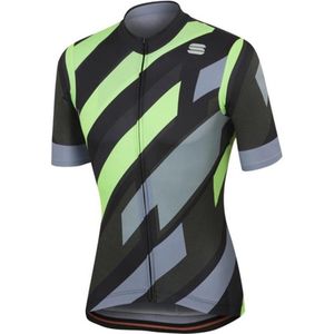 Fietsshirt Sportful Men Volt Jersey Black Green Fluo-XXXL