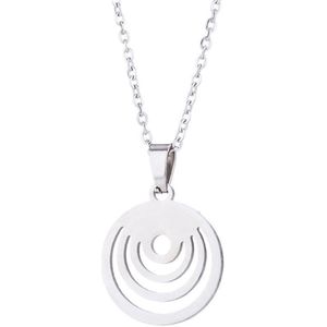 24/7 Jewelry Collection Cirkel Ketting - Cirkels - Zilverkleurig