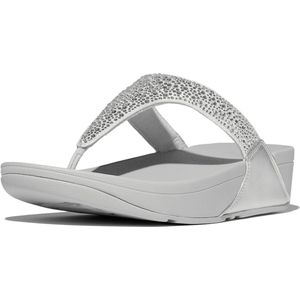 FitFlop - Lulu Crystal-Mix Toe-Post Sandalen - Zilver - Imitatieleer