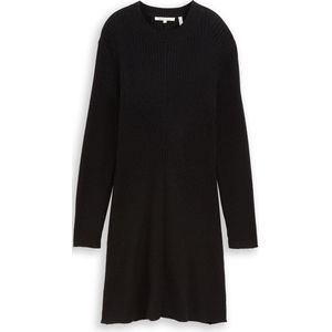 Tom Tailor Denim Getailleerde mini-jurk van geribbelde tricot