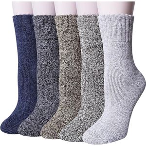 BOTC Huissokken - Wintersokken - 5 Paar - Thuissokken - Huissokken Dames en Heren - Verwarmde sokken