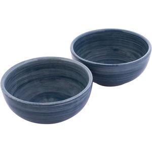 Bowls and Dishes Mano Aardewerk Schaaltje | Kommetje | Tapasschaaltje | Klein Schaaltje | Servies Schaaltje | Woonaccessoire - 2 Stuks - Ø 11 cm Blauwgrijs - set 2 pcs