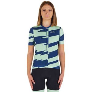 Santini Furia Smart Korte Mouw Wielertrui Blauw M Vrouw