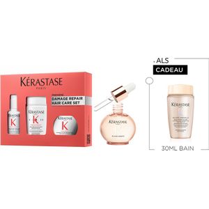 Kérastase Première Discovery Set & Gloss Absolu Haarolie + Cadeau – Première Pre-Shampoo 45ml, Shampoo 80ml, Haarmasker 75ml & Gloss Absolu Anti-frizz Glaze Drops 45ml + Shampoo 30ml Cadeau - Voor alle types overbewerkt of beschadigd haar