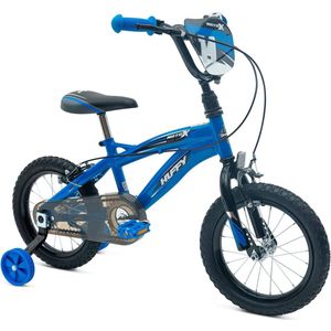 Huffy Moto X Jongensfiets 4-6 jaar Kinderfiets 14 Inch - Inclusief zijwieltjes - BMX-stijl Blauw en zwart - Snel en makkelijk te monteren