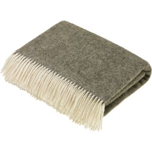 Plaid Visgraat Vintage Grijs - Shetland Lamswol - 140x185 - Bronte by Moon Scotland