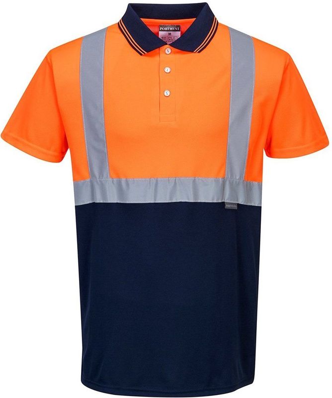 Portwest - S479 - Tweekleuren Polo - Oranje/Marine - 4XL