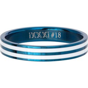 iXXXi Jewelry Vulring 4mm Double Line White Blauw - maat 19