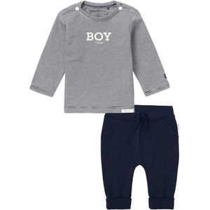 Noppies - Kledingset - 2delig - Broek Naupli donkerblauw - Shirt Newman gestreept - Maat 68