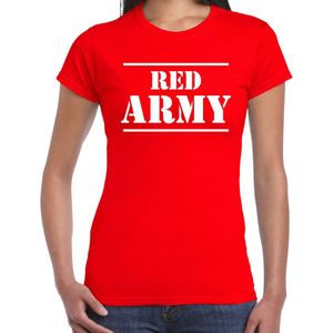 Red army/Rode leger supporter/fan t-shirt rood voor dames - EK/WK/Belgie L