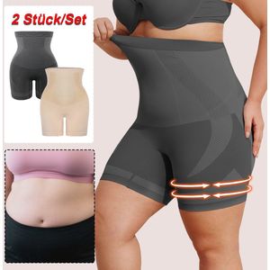 MEETYOO 2 Stuks Bodysuit Voor Dames Met Grote Maten - Full Body Shaper Dames - Beige - Shapewear Body - Shapewear Dames - Corrigerend Ondergoed - High Waist Shaper - Shapewear Buik - Waist Trainer - Korset-Zwart + Beige-XL