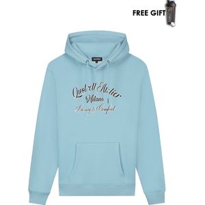 Quotrell - ATELIER MILANO CHAIN HOODIE - LIGHT BLUE/WHITE - M