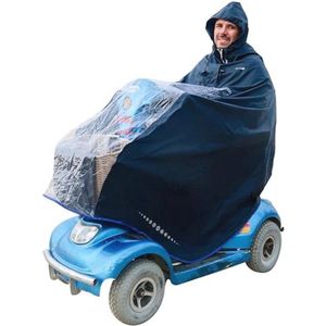 GOTITA Waterdichte poncho voor elektrische rolstoel/rolstoel, regenjas voor elektrische rolstoel, Italiaans design, maat elektrisch/scooter XL (Donkerblauw)