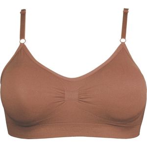 MAGIC Bodyfashion Bamboo Comfort Bra with Spaghetti Straps Mocha Vrouwen - Maat L