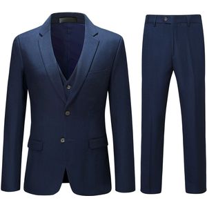 Allthemen Heren Zakelijk Driedelig Pak - Dubbele Knopen - S