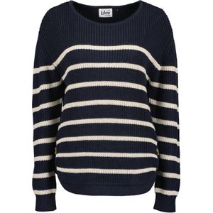 Blue Seven dames - Trui 247956 blauw/beige streep gebreid -36