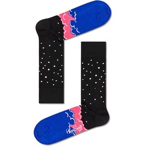 Happy Socks Over The Cloud Sock - roze en kobalt met zwart - Unisex - Maat: 36-40