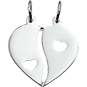 Vriendschapshartje® Breekhartje met hartjes zilver - hart hanger - breekhart