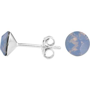 ARLIZI 1427 Oorbellen Opaal Swarovski Kristal - Dames - 925 Zilver - 6 mm - Blauw