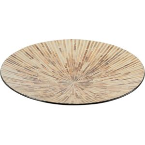 J-Line Nuye Rond plateau - dienblad - karton - beige - woonaccessoires