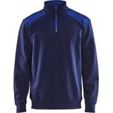 Blaklader Sweatshirt bi-colour met halve rits 3353-1158 - Marineblauw/Korenblauw - XS