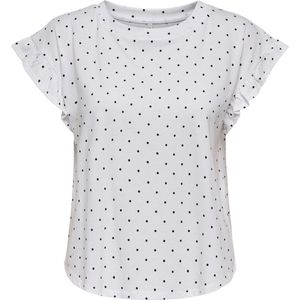 ONLY - ONLGRAPE FRILL O-NECK TOP JRS - Blouse - Meisjes - Korte Mouwen - Regular Fit