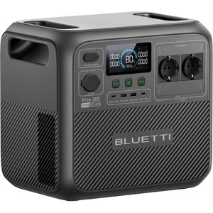 BLUETTI Elite 200 V2 draagbaar energiestation 2073,6 Wh LFP-accu met 2 stopcontacten 2600 W zonnegenerator. Voor Reizen, Stroomuitval, Camper.