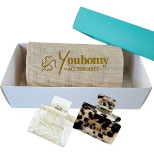 Dames Haarklemmen 2 stuks-Combiset 2x 53mm Hairclip Craw two pieces- Youhomy ACCESSOIRES Haarklemmen- Haarklauw voor vrouwen, Dames | Cadeau set haarklemmen
