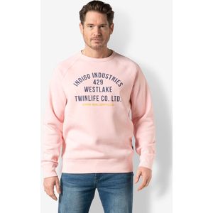 Twinlife Heren sweat raglan print - Sweaters - Sterk - Elastisch - Roze - S