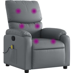 vidaXL - Massagestoel - Grijs - Kunstleer