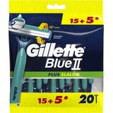 Gillette BlueII Plus Slalom Wegwerpmesjes - Voor Mannen - 20 stuks