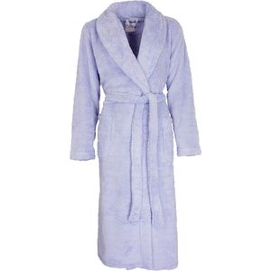 Tenderness Dames Badjas - Fleece - Sjaalkraag - Licht Blauw - Maat S