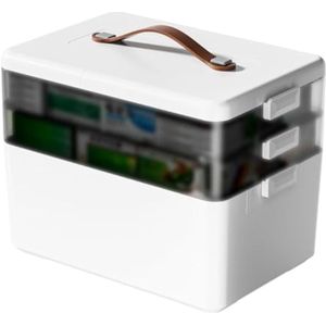 Medische Opbergdoos met 3 Niveaus – Voor Medicijnen en Sieraden – 1 Stuk – Wit – Kunststof