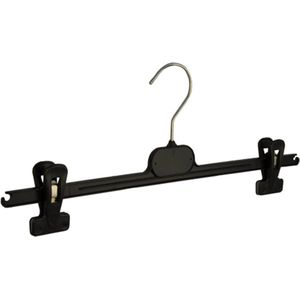 De Kledinghanger Gigant - Knijperhanger - Volwassenen - PG40 - 30 Stuks - Kunststof - Zwart - Verschuifbare Anti-slip knijpers - 40 cm - Rokhanger - Broekhanger - Pantalonhanger - PG-Serie (PG40_00/30)