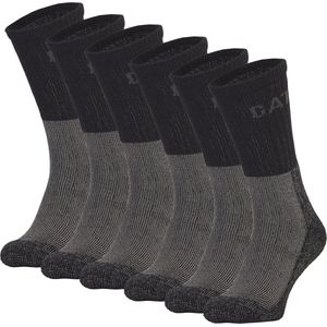 Caterpillar Heavy Duty Heren Werksokken 6 paar Zwart/Grijs - Maat 39-42