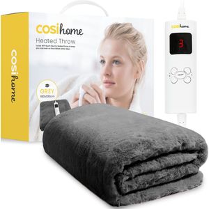 Cosi® XL- elektrische deken van zacht kunstbont - bovendeken 180 x 130 cm Grijs