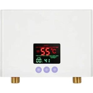 Doorstroomverwarmer - Doorstroomboiler – Doorstroom Boiler voor Douche -1-5 Versnellingen - 5500 W – LED-Scherm - Wit