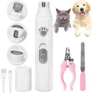 Elektrische nagelvijl voor huisdieren - 2 snelheden, oplaadbaar en stil, geschikt voor alle honden en katten