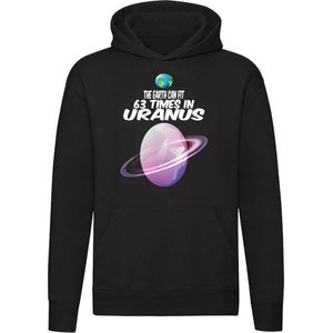 The Earth can fit 63 times in Uranus Hoodie - ruimte - space - universum - astronaut - aarde - grappig - unisex - trui - sweater - capuchon