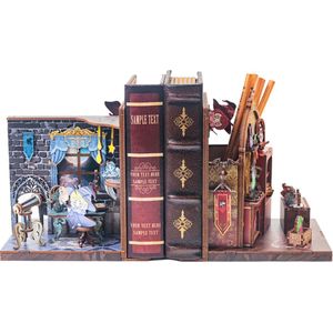 CuteBee - Book Nook - DIY Miniatuur Huisjes - Modelbouwpakket - Houten Modelbouw - Tieners (14+) - Volwassenen - Houten Boekensteun - 2-in-1 Boekhouder - University of Miracle (IMG01)