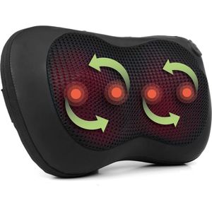 Deep Kneading Soothing Heat Shiatsu Massage Pillow - Black Color