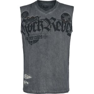 Rock Rebel by EMP Grijze tanktop met wassing en print - Heren - S