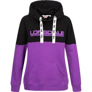 Lonsdale Damen Hoodie Wardie Kapuzensweatshirt Oversize Purple/Black/White-M