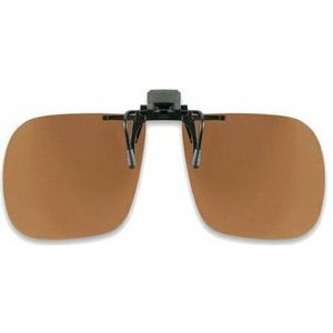Luxe Clip on zonnebril - Opklapbaar - Bruin - Bril Polariserend