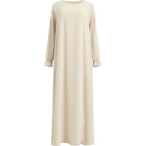 Abaya Pofmouw Lichtbeige Maat L/XL - Islamitische kleding/producten - Abaya/Kaftan/Abaya dames/pofmouw/jilbab/