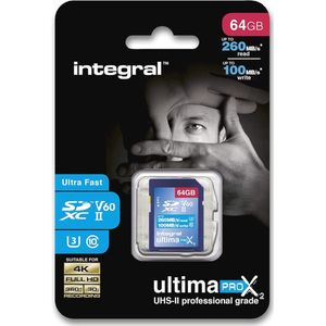 64 GB UHS-II SD-kaart V60 met hoge snelheid tot 260 MB/s | Professionele geheugenkaart voor fotografie en videografie